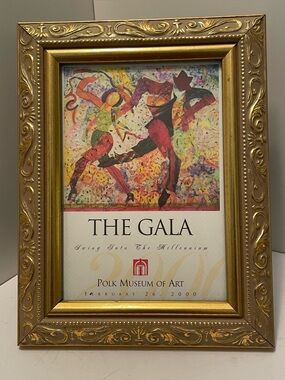 Ornate Gold Wood Frame Holds 5x7 Photo Wall Or Tabletop‎
